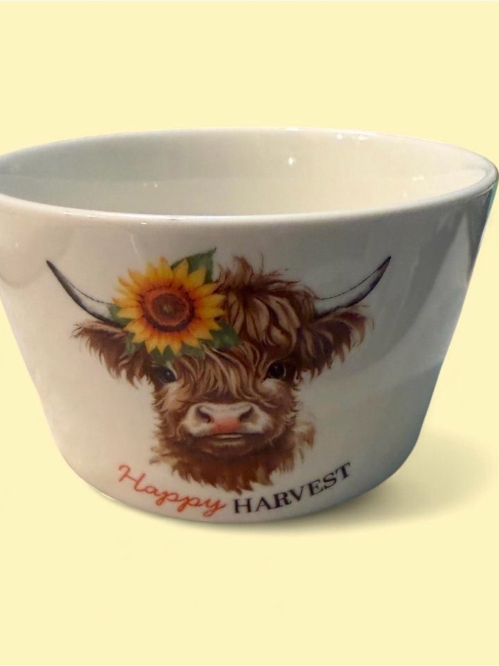 Happy Harvest Ceramic Highland Cow Trinket Dish